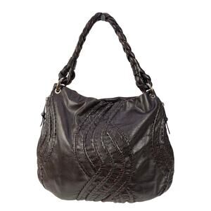 Fenn Wright Manson Brown Leather Braided Hobo Shoulder Bag Large Slouchy